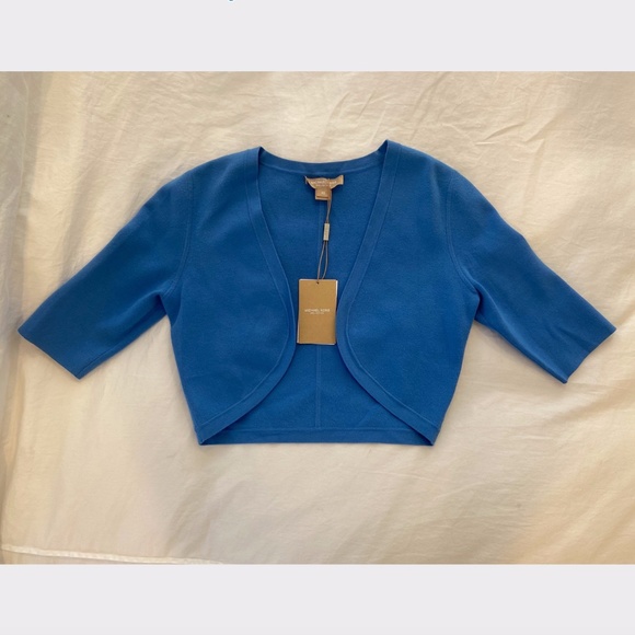 Michael Kors Blue Crop Cardigan - Picture 1 of 4